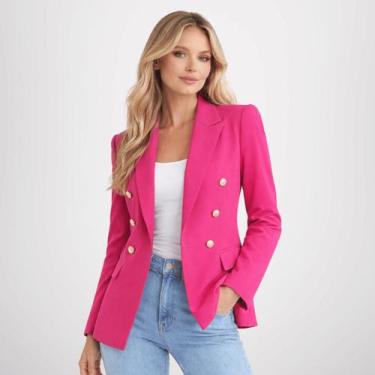 Imagem de Blazer Feminino Casaquinho Alfaiataria Casaco Social Com Botão Lindo P