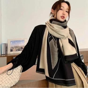 Imagem de Cachecol Feminino De Algodão Para Inverno, Xale De Praia Com Estampa D