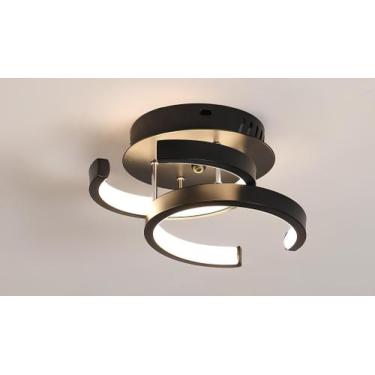 Imagem de Luminária De Teto Plafon Moderno Minimalista Led 3 Em 1 - LM, Preto
