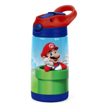 Imagem de Garrafa Super Mario Bros Inox Garrafinha Infantil Escolar 500 Ml - Lux