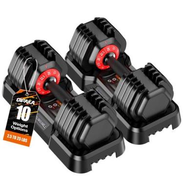Imagem de Halteres Ajustáveis QIPAKA 25 lb Kit 10 em 1