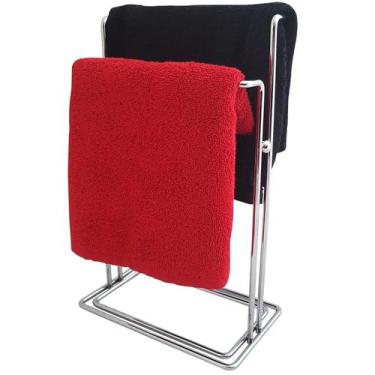 Imagem de Toalheiro Suporte Duplo Porta Toalhas De Lavabo Banheiro - Nacional