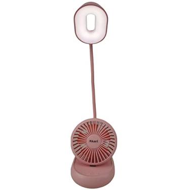 Imagem de Luminaria Ventilador Ajustavel Led 2 em 1 Flexivel Abajur de Mesa Sem Fio USB Regulavel 3 intesidades