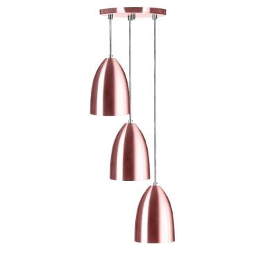 Imagem de Pendente Cone Bala Sadan Aluminio Triplo Gold Rose