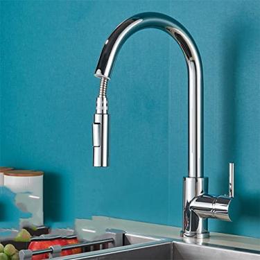 Imagem de Smart Touch torneira da cozinha escovado ouro sondagem torneiras sensor preto/níquel 360 rotação guindaste 2 saída torneiras misturador de água, cromo sem snesor, China