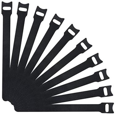 Imagem de Attmu 120 peças de abraçadeiras de cabo de fixação reutilizáveis, alças ajustáveis de gerenciamento de cabos de 15 cm com gancho e laço, tiras organizadoras de fio de pano de microfibra