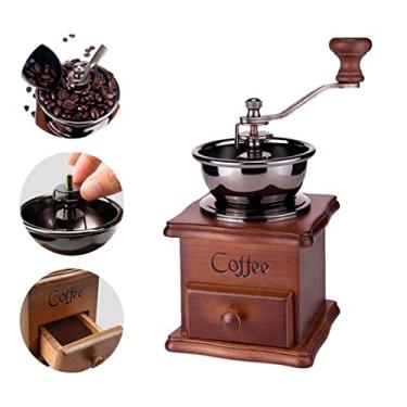 Imagem de Moedor de Café Manual Retrô Ajustável Aspereza Moagem 54g Jarra Prensa Francesa Inoxidável -Apparatos