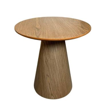 Imagem de Mesa Lateral Em Lamina Natural Nogueira Tampo 51 Cm Marrom