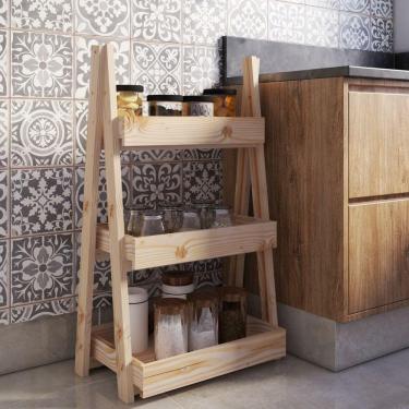 Imagem de Armário De Madeira Para Lavanderia C 3 Prateleira Pinus