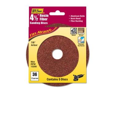 Imagem de (10cm - 1.3cm , 36 Grit- Coarse) - IVY Classic 42307 Flex-Abrasive 11cm x 2.2cm 36 Grit Coarse Resin Fibre Disc, 5/Card