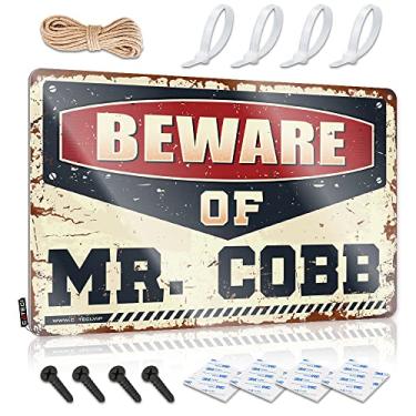 Imagem de CakJuice Decoração de pátio engraçada, cuidado com o Sr. Cobb Placa de Lata Placa de Metal Vintage Decoração de Parede (Tamanho : 30X40cm)