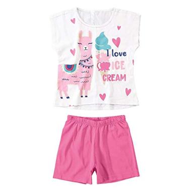 Imagem de Pijama Curto Estampado Lhama Malwee Liberta Branco - 10
