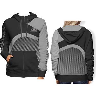 Imagem de Casaco Agasalho Moletom com Capuz - 5011 - Pre/Cinza - GG