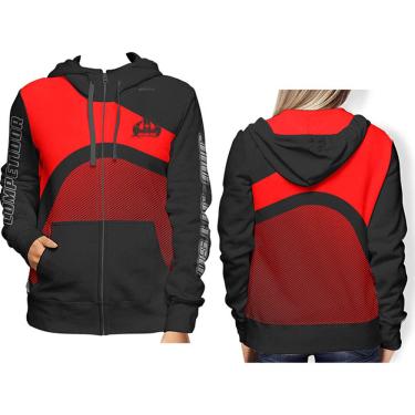 Imagem de Casaco Agasalho Moletom com Capuz - 5012 - Pre/Verm - XGG