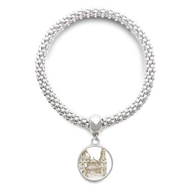 Imagem de DIYthinker St.Paul's Cathedral England, Londres, pulseira de prata com pingente de corrente ajustável