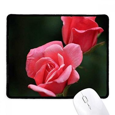 Imagem de Mousepad rosa vermelho rosas flores borda costurada tapete de borracha para jogos