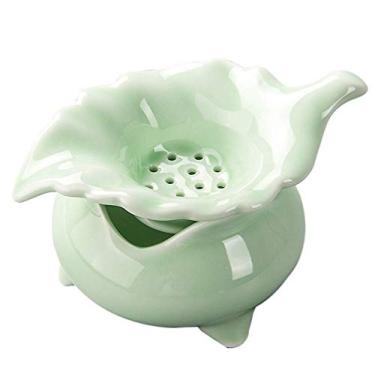 Imagem de PAYNAN Cerâmica chinesa coador de chá, folha, porcelana, filtro de café, acessório criativo