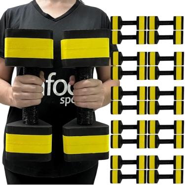 Imagem de Kit 10 Pares de Halteres Hidroginástica Em EVA 2 A 3 Kg DF4012-BK Preto/Amarelo Dafoca Sports