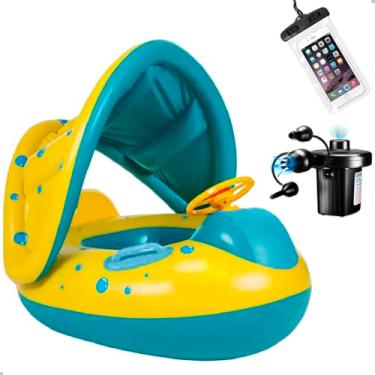 Imagem de Kit Boia Inflável Com Cobertura Removivel Infantil + Capinha Celular à Prova d’Água + Bomba de Ar Elétrica