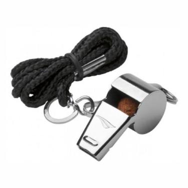 Imagem de Apito Futebol Juiz Arbitro Penalty Jogo Esportes Metal C/ NF, Prata, Ú