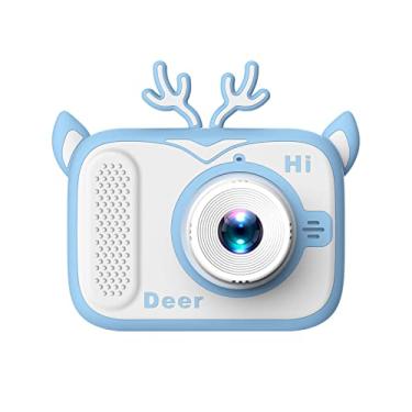 Imagem de 1080P Mini Cartoon Kids Câmera Digital Câmera de Vídeo Digital para Crianças Lente Dupla Tela IPS de 2,0 Polegadas Bateria Integrada Molduras de Fotos Bonitas Jogos Interessantes com Alça de Pescoço