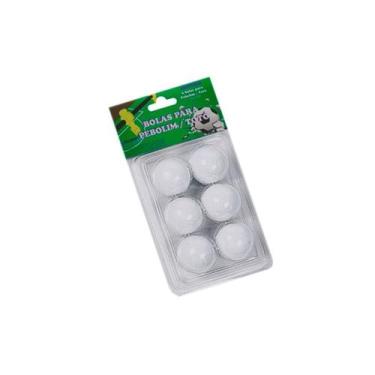 Imagem de Kit Com 06 Bolas de Pebolim 3,5 cm Ginastic Klopf - Medidas do Kit: ( 