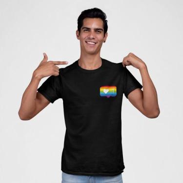 Imagem de Camiseta Masculina Pride 1 Seguidor LGBT  Asa Anjo   Preta - Hipsters,