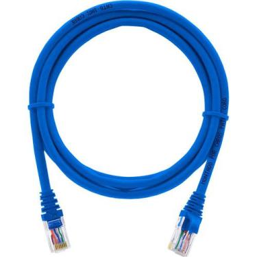 Imagem de Cabo De Rede 2,5 Metros Patch Cord Cat6 UTP 100% Cobre Azul - CABOS PA
