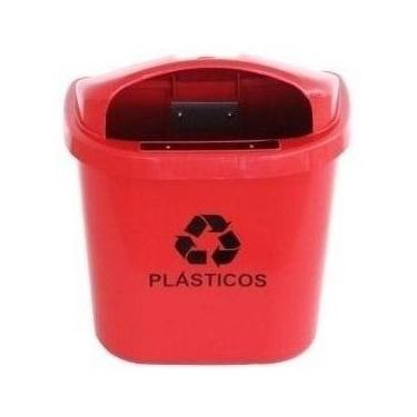 Imagem de Cesto Individual Coleta Seletiva 40 L Para Poste Ou Parede - JSN, Verm