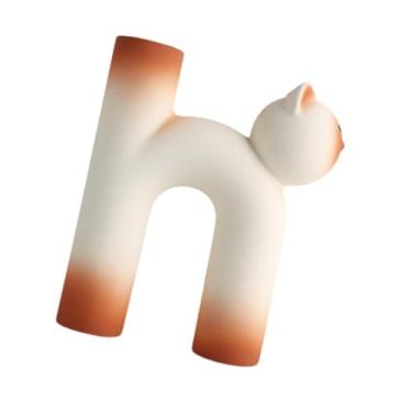 Imagem de Generic Vaso de cerâmica em forma de gato, vaso de flores, planta, recipiente de flores, vaso de gatinho, decoração para mesa, cozinha, armário de TV, quarto, Marrom Claro