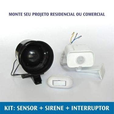 Imagem de Alarme Sirene Com Sensor De Movimento MAR Interruptor Bivolt Segurança