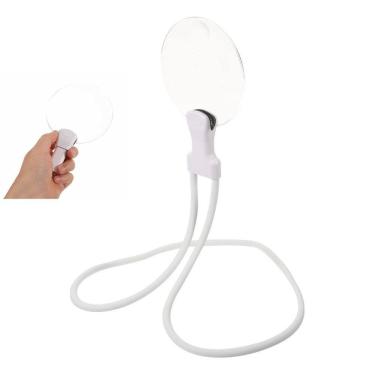 Imagem de Lupa de Leitura Haste Flexivel Pescoço Apoio Mesa Aumento 5x Idoso Baixa Visao Vista Cansada Trabalho Tarefa Visualizaçao Ampla