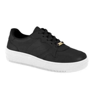 Imagem de Tênis Vizzano Feminino Casual Flatform Confortável Preto/Branco, 36, P