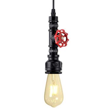 Imagem de Kawell Luminária Pendente Vintage Kawell, Lustre De Teto Industrial Retrô, Criativo, Cano D'Água, Pendurado, Ferro, Art Déco, E26, 60 W, Máx., Para Quarto, Café, Bar, Restaurante, Cozinha, Cor Preta