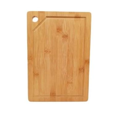 Imagem de 4 Tabua De Bambu Carne Madeira Churrasco Grande 40x30x1,7cm