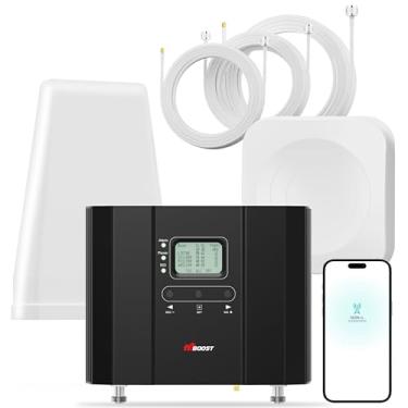 Imagem de Hiboost Booster de celular 10K SL para casa e escritório, aplicativo de 5.500 metros quadrados, melhor potência, aumento de sinal de celular aumenta os dados 5G 4G LTE para Verizon AT&T e todas as operadoras dos EUA, aprovado pela FCC