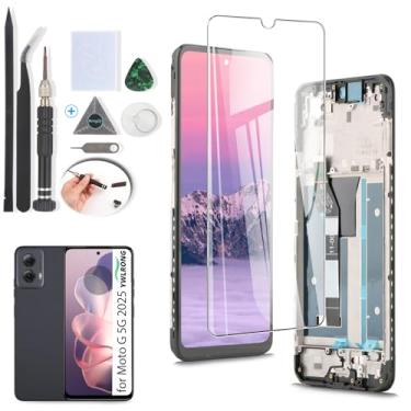 Imagem de YWLRONG Tela de substituição para Motorola Moto G 5G 2025 LCD Touch Screen Digitalizador Assembléia para Moto G 5G 2025 XT2513-1 XT2513-2 XT2513V com ferramentas (com moldura)