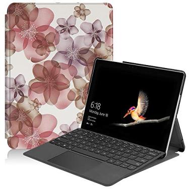 Imagem de Capa Surface Go 2 2020, capa inteligente de couro com caimento justo e caimento fino da Gylint com suporte para pencel para Microsoft Surface Go 2 2020 / Surface Go 2018, Flower