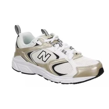 Imagem de New Balance Tênis masculino 408 V1, Sal marinho/branco/dourado claro metálico, 36