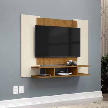 Imagem de Painel TV Ej Sala 48 Polegadas - EJ Móveis, Off White/Freijo