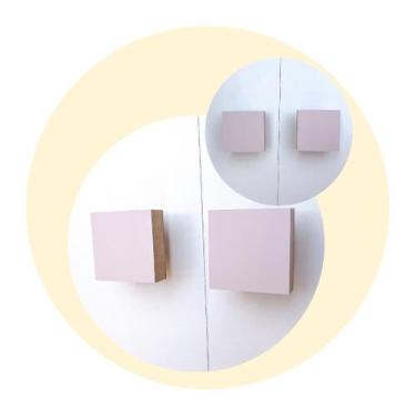 Imagem de 6 Puxadores Quadrados Infantil Gaveta Móveis Cômoda Armário - Souvenir