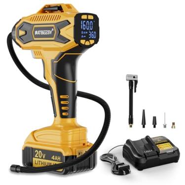 Imagem de NATBEESY Inflador De Pneus Sem Fio, Compressor De Ar Portátil Para Dewalt 20 V Máx. - Com Bateria De 4 Ah E Carregador - Bomba De Ar Elétrica Digital De 160 Psi Para Pneus De Carro, Motocicleta E Bi