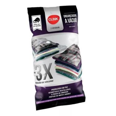 Imagem de Kit 5 Saco Organizador Vácuo Edredom Cobertor Roupa 70X110Cm - Clink