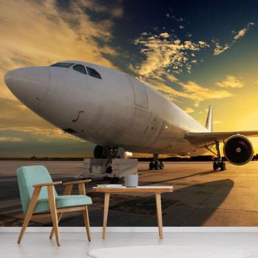 Imagem de Papel de Parede Avião Turbina Viagem Sala Adesivo - 381pcm - Allodi