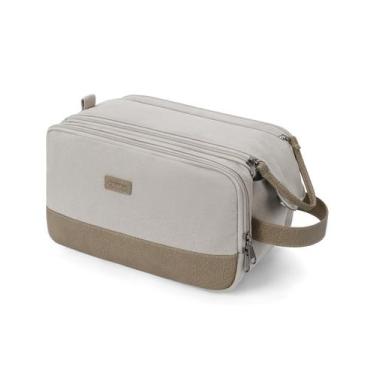 Imagem de Bolsa de higiene WANDF Travel Organizer Canvas Leather Cream