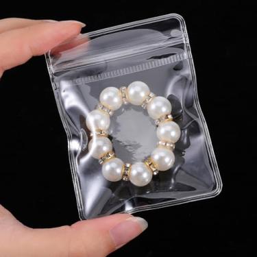 Imagem de Organizador de joias de PVC transparente para viagem, 100 peças, joias transparentes de plástico antioxidação para embalagem de anéis e brincos