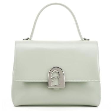 Imagem de LA FESTIN Bolsa de couro com alça superior para mulheres, bolsa tiracolo pequena, bolsa de ombro com alças ajustáveis, Mint Manbo