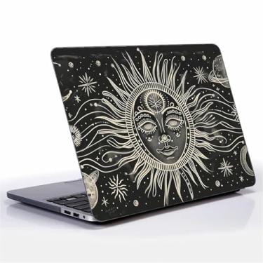 Imagem de FKBRCL4U Capa preta para MacBook Pro de 13 polegadas, estampa Travel Around Sun's Lightest Hours, versão 2013-2015, Mac Pro Retina 13 A1425/A1502, capa rígida de plástico preta para computador