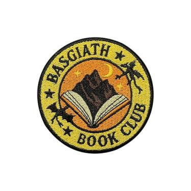 Imagem de Roiseposie Patch Basgiath Book Club, Fantasy Fourth Wing, 7,6 cm, aplique de tecido bordado com aplique de dragão para roupas, mochilas, chapéu, jeans, adesivos de bordado para amantes de livros