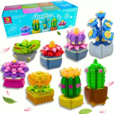 Imagem de Conjunto de Blocos de Montar Flores Decorativas 902 Peças – Brinquedo Educativo de Construção Criativa com Peças Compatíveis, Design Floral e Cores Vibrantes (Box)